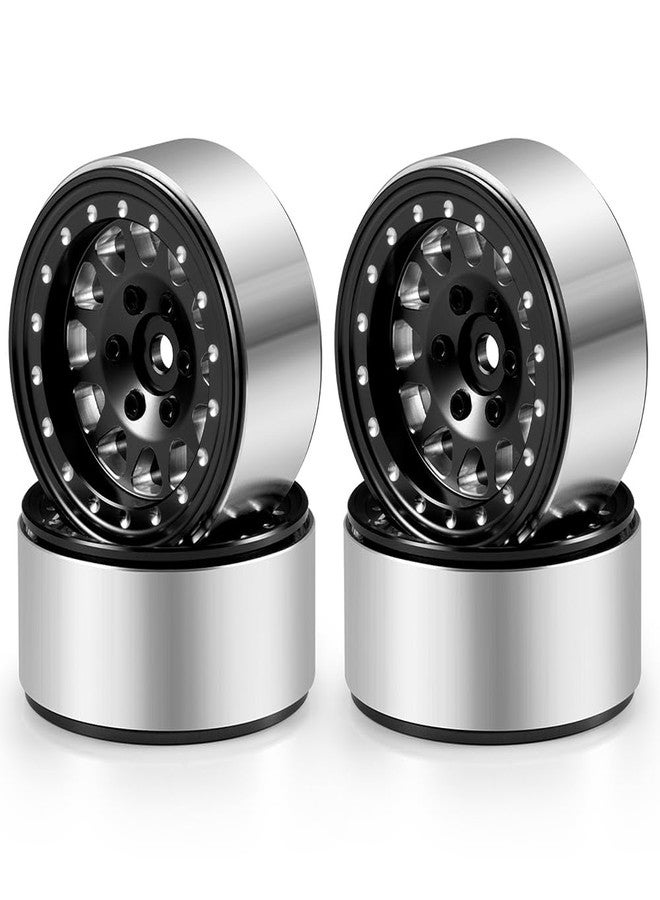 RCLIONS Aluminium 1.3" RC Beadlock Wheel Hub Rims for 1/24 1/18 TRX4M AXIAL SCX24 RC Crawler Car Upgrade Parts (Black) - Image 1